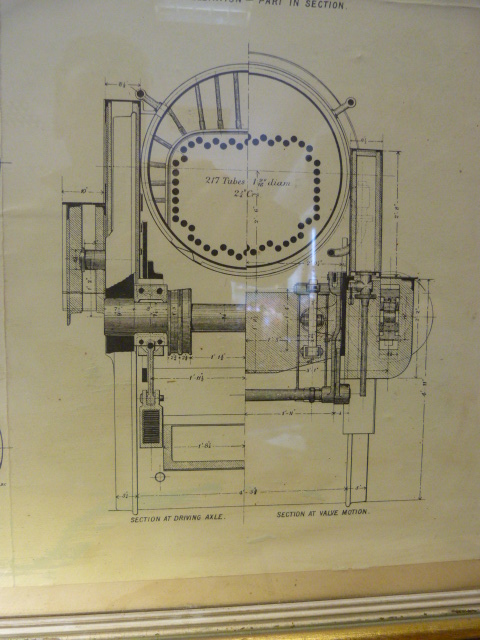 Framed Blueprint of Express Passenger Engine - Great Northern Railway Designed by Mr Patrick - Image 5 of 7