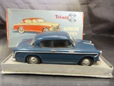 Tri-Ang Minic Electric Sunbeam Rapier 1/20 scale. In blue. Car in good condition with minor