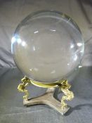 Early 20th Century fortune tellers crystal ball on Tripod stand