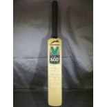 Signed miniature cricket bat by Somerset V Northamptonshire 2002