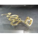 9ct gold chain with 9ct heart shaped pendant set with CZ stones Total weight approx 5.1g