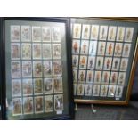 Framed Cigarette cards 'Cries of London' issued by John Player and Sons along with 'Military