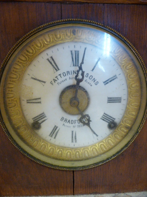 Fattorini and Sons Patent Automatic Alarm Clock 'Bradford' Patent No. 16226. Clock in Light oak with - Image 2 of 7
