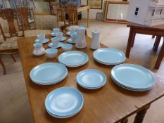 Poole Pottery two tone part tea and dinner service compromising of 6 large dinner plates, 6