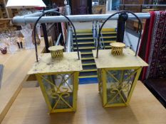 Two cast metal lanterns