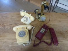Four vintage telephones