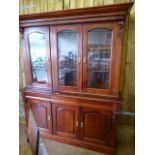 Mahogany Dresser with three cupboards and three drawers and bookcase over