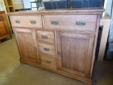 Solid oak modern sideboard