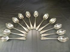 Set of twelve silver London Hallmarked teaspoons by Francis Higgins 1898