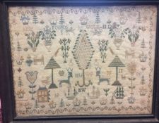 George III framed sampler dated 1816