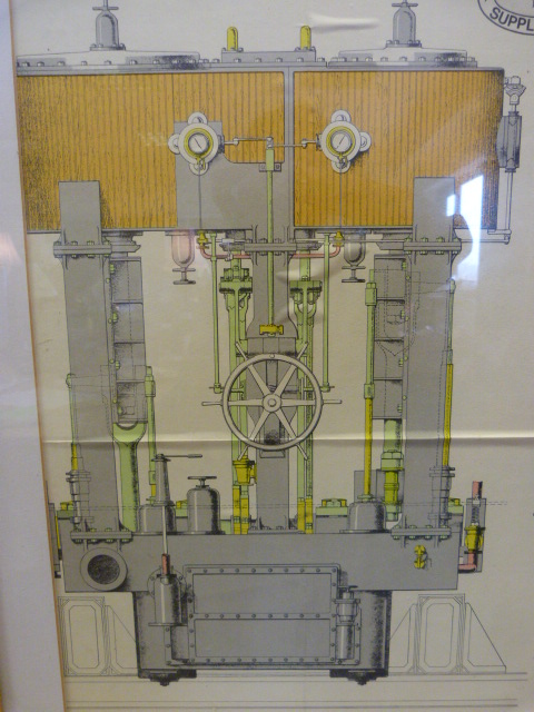 Framed Blue print of Compound Surface Condensing Engines of Steam Ships 'Singapore', 'Canton',' - Image 4 of 6
