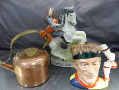 Royal Doulton character jug of 'The Juggler' along with a Staffordshire figure of William III and