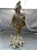 Cold painted Spelter figure of an 18th century Military soldier. With removable sword. Stood upon