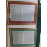 Two large Gilt framed Newspapers sheets. The Times, Tuesday, May 21, 1867 & The Times, Thursday