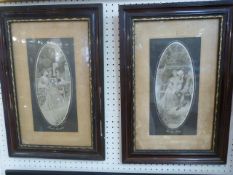 Pair of oval victorian Lithographs