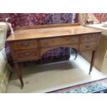 (NCI) Edwardian inlaid ladies writing desk on tapering legs with 5 drawers