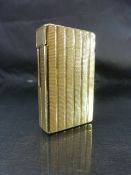 DUPONT, PARIS, POCKET CIGARETTE LIGHTER, gas operated, with gold plated rectangular case