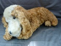 Mohair victorian toy in the form of a dog. Zip to back. No labels.