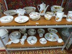 Large collection of Royal Worcester Evesham pattern dinner and Oven Ware to include Plates, Tureens,