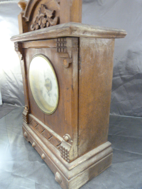 Fattorini and Sons Patent Automatic Alarm Clock 'Bradford' Patent No. 16226. Clock in Light oak with - Image 5 of 7