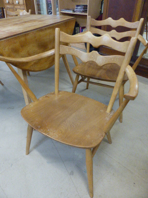 A set of four retro very rare Ercol 493 Windsor Carver Chairs. Only in production for three years - Image 2 of 8