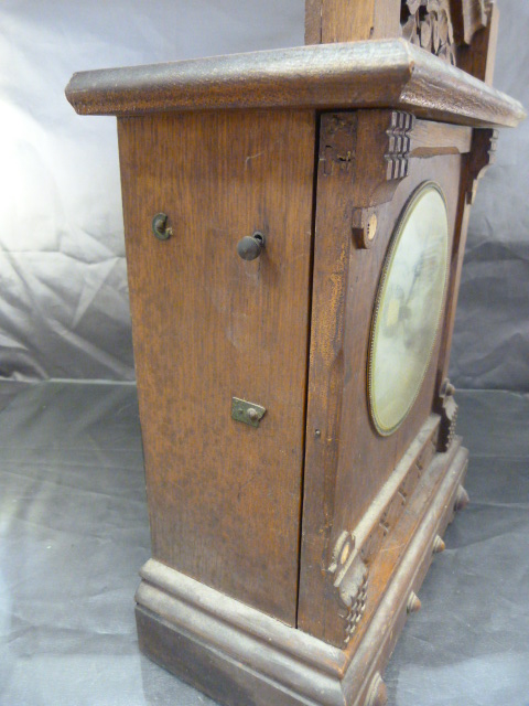 Fattorini and Sons Patent Automatic Alarm Clock 'Bradford' Patent No. 16226. Clock in Light oak with - Image 7 of 7