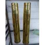 Pair of shell casings, trench art, marked 1939 to base