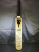 Warwickshire signed miniature cricket bat. signed by 16 players.