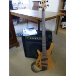 Stagg left handed Bass guitar with White Horse Amplifier