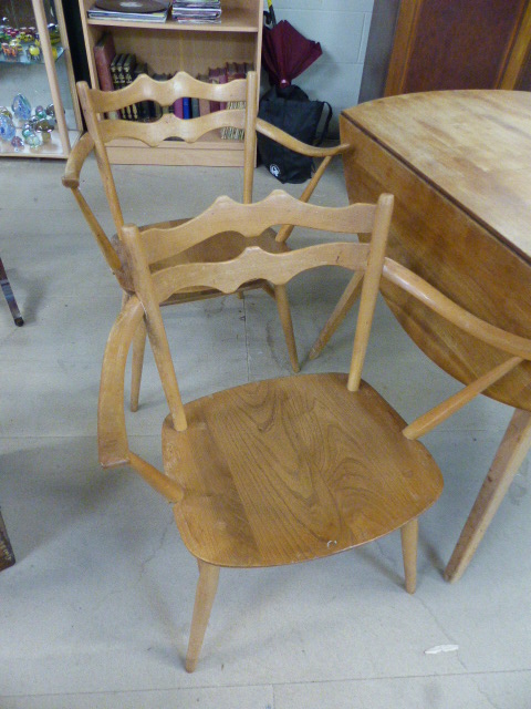 A set of four retro very rare Ercol 493 Windsor Carver Chairs. Only in production for three years - Image 5 of 8