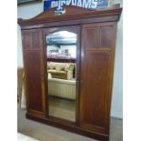 Victorian mahogany Compactum Wardrobe by Maple and Co London & Paris - Central drawers flanked by