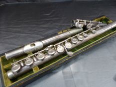 A Boosey and Hawkes flute 'The Edgware'. Case A/F