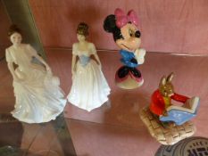Royal Doulton figures (4) to include Melody, Harmony, Minnie Mouse & William Reading without tears
