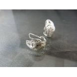 Pair of white gold and diamond earrings