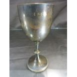 Hallmarked silver London Goblet 1892. Beaded decoration to foot and around the stem. Maker JT.