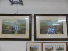 Two Lithograph prints - Sunrise on Loch Katrine and Sunset on the Loch