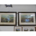 Two Lithograph prints - Sunrise on Loch Katrine and Sunset on the Loch