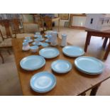 Poole Pottery two tone part tea and dinner service compromising of 6 large dinner plates, 6