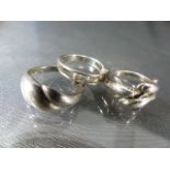Three silver rings including 1 CZ set ring aprox weight - 10.2g