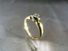 9ct yellow gold Diamond Solitaire ring. Approx weight - 1.7g UK - L
