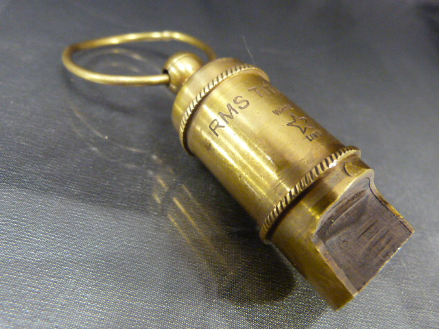 Brass whistle inscribed 'Titanic' - Image 7 of 8