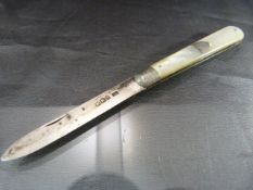 Hallmarked silver fruit knife - Sheffield 1900 poss by Harrison Brothers & Howson (George Howson).