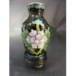 Miniature cloisonne vase on a stand