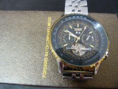 Jaragar watch as new condition but not ticking in a Forsining Watch company box.