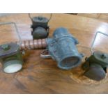 Collection of assorted military lamps to include 3 ARP lamps, Airfield control lamp