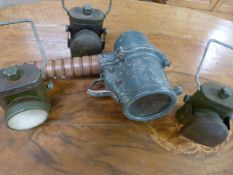 Collection of assorted military lamps to include 3 ARP lamps, Airfield control lamp