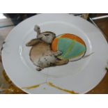 Brown Westhead Moore and Co childrens plates early Victorian both depicting Rabbits. N0 622. Both