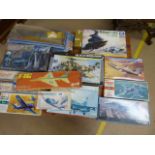 Box containing various model kit planes