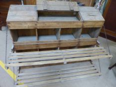 Antique pine nesting box with drop fronts
