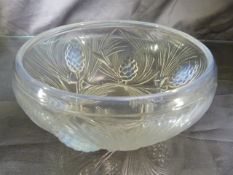 Opalescent pressed glass 'Fircone' bowl by Jobling. REG d NO 777133